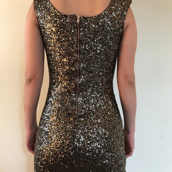 Minkpink Fireworks Gold Sequin Mini Party Dress XS - Picture 2 of 6